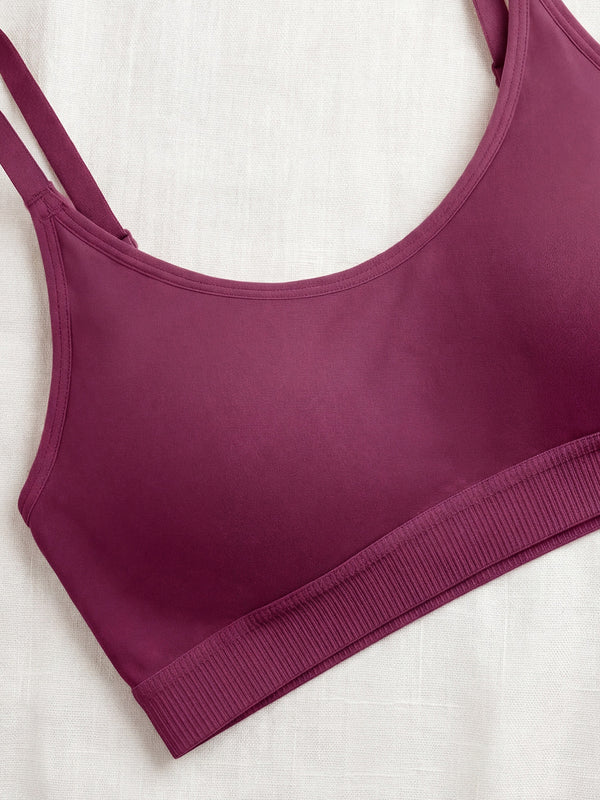Cathy Double-Layered Slip-On Beginner Bra | Pack of 3-BURGUNDY ONION ROSE