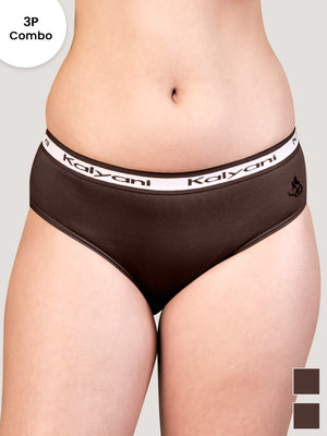 Jazzie Mid Waist Hipster Underwear | Pack of 3-COFFEE COFFEE COFFEE