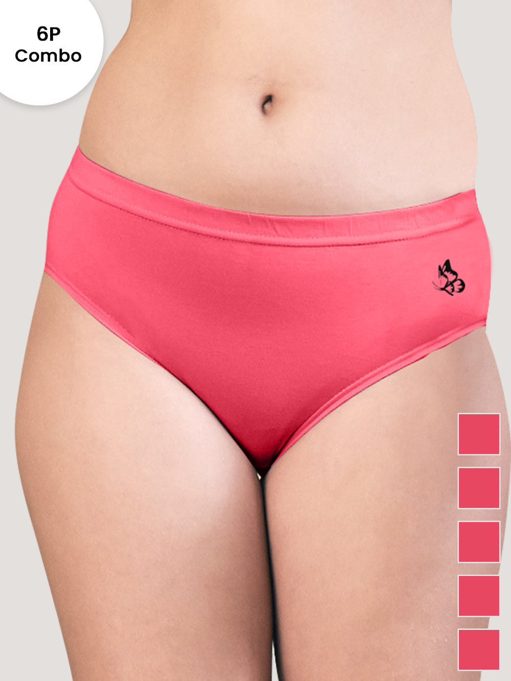 Eve Women's Cotton Lycra Seamless Bikini Panty | Pack of 6-CRL CRL CRL CRL CRL CRL