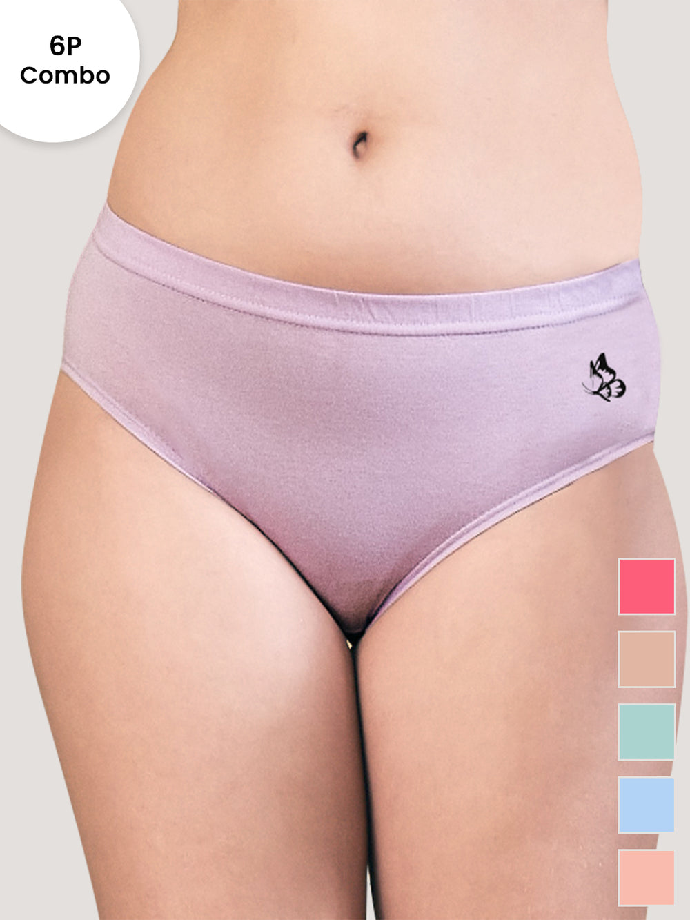 Eve Women's Cotton Lycra Seamless Bikini Panty | Pack of 6-CRL ND OGR SBLE LPH LV