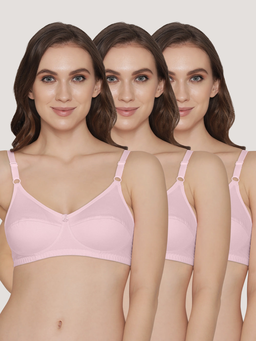 K LINGERIE Manvi Women's Non Padded Wirefree Cotton Everyday Bra-CREPE CREPE CREPE