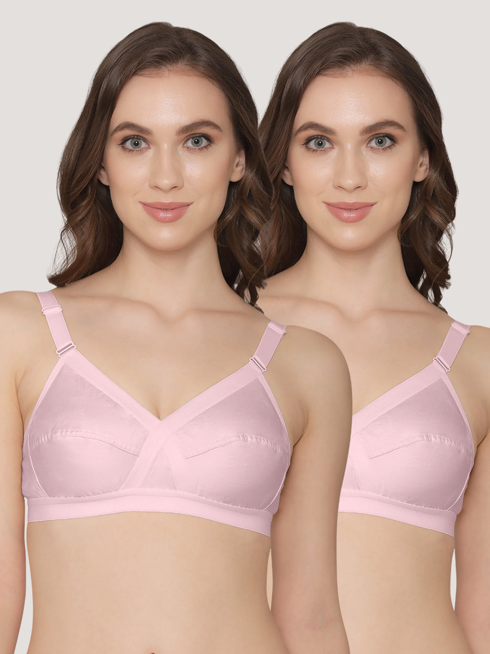 K LINGERIE Cross Care Women's Full Coverage Non Padded Wirefree Minimizer Bra-CREPE CREPE