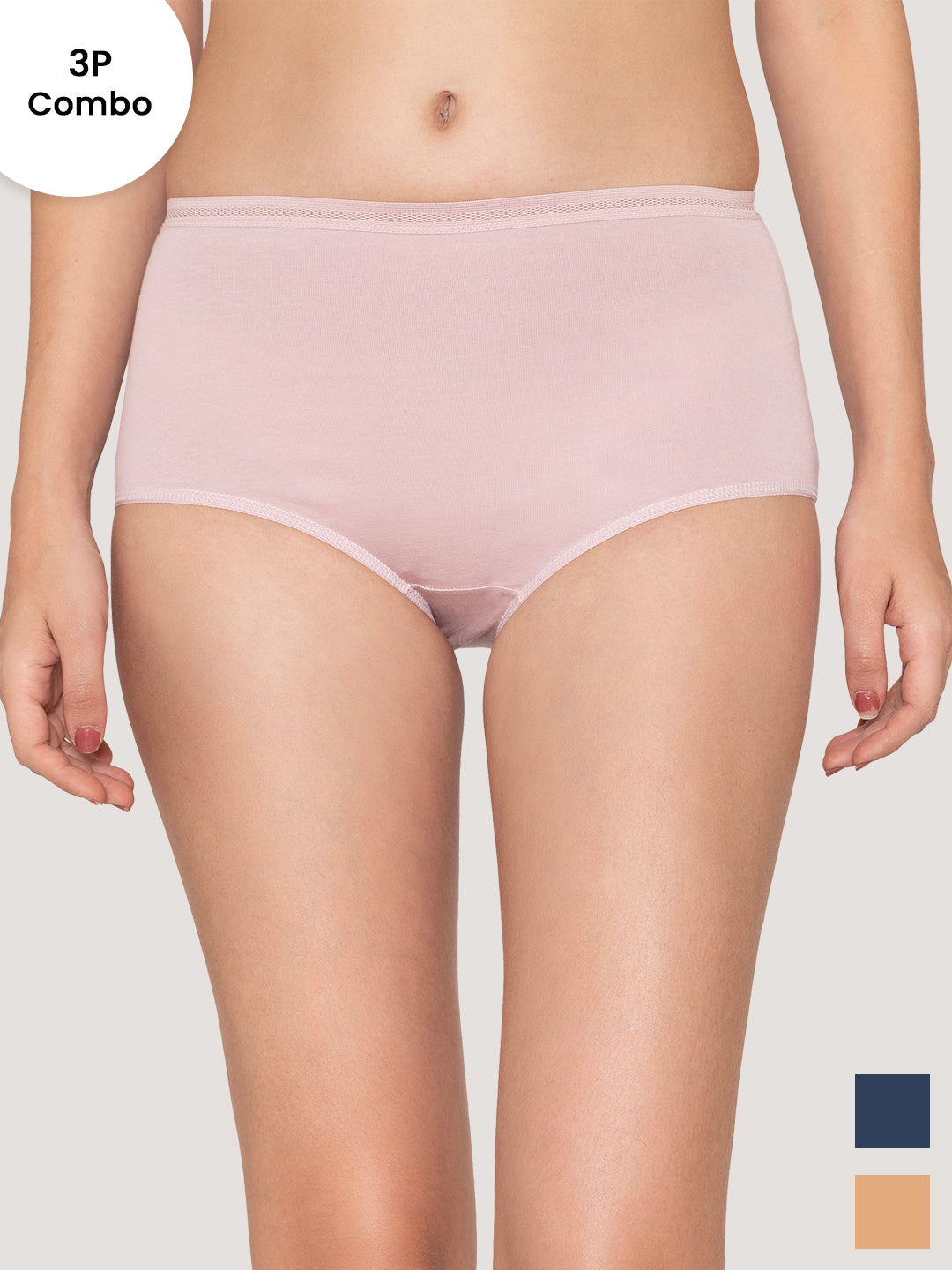 Orion High Coverage Hipster Panties | Pack of 3-CREPE EVENING BLUE NUDE