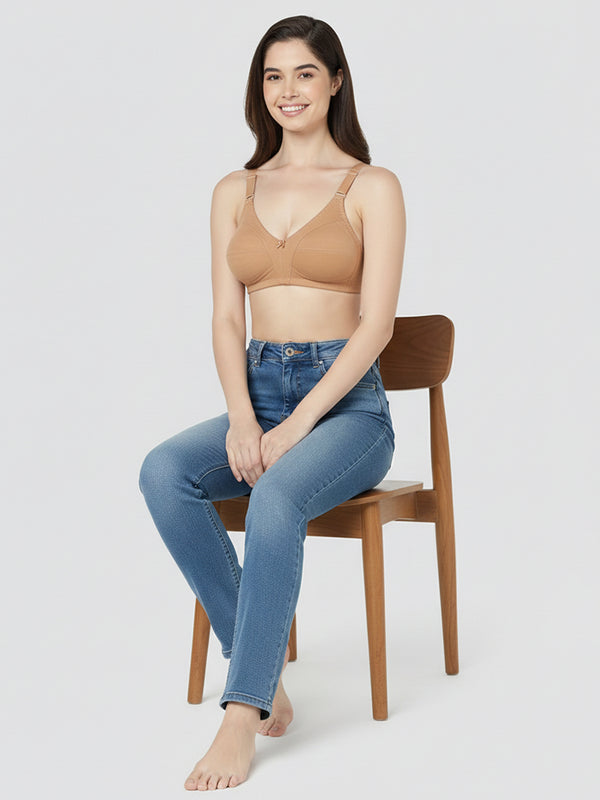 Anaya Full Coverage M Frame Minimizer Bra | Pack of 3-GREY WHITE CAMEL