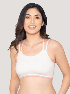 Candy Full Coverage Criss-Cross Back Teenager Bra | Pack of 3-WHITE WHITE WHITE