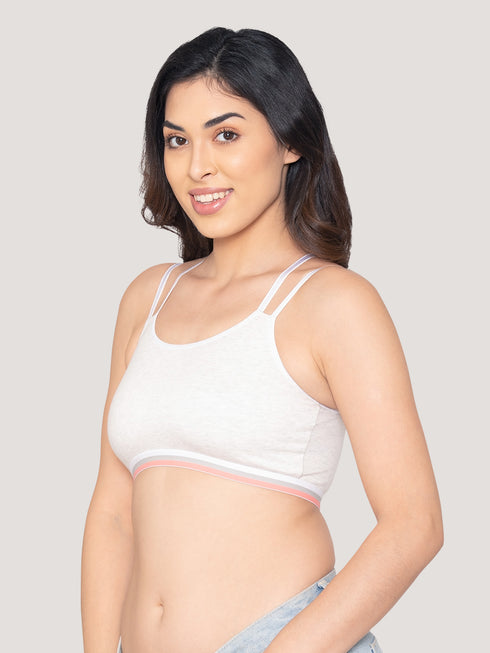 Kalyani Candy Full Coverage Non Wired Cups Criss-Cross Back Teenager Bra | Pack of 3