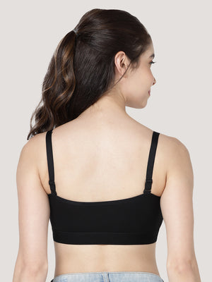 Cathy Double-Layered Slip-On Beginner Bra | Pack of 3-BLACK WHITE ONION