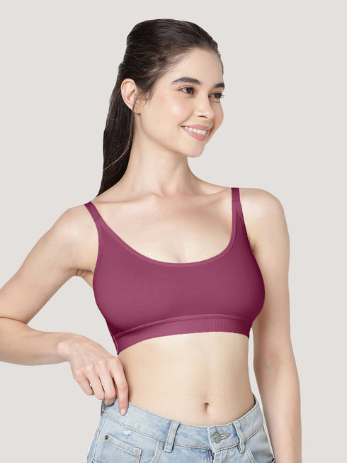 Kalyani Cathy Seamless Double-Layered Slip-On Beginner Bra | Pack of 3