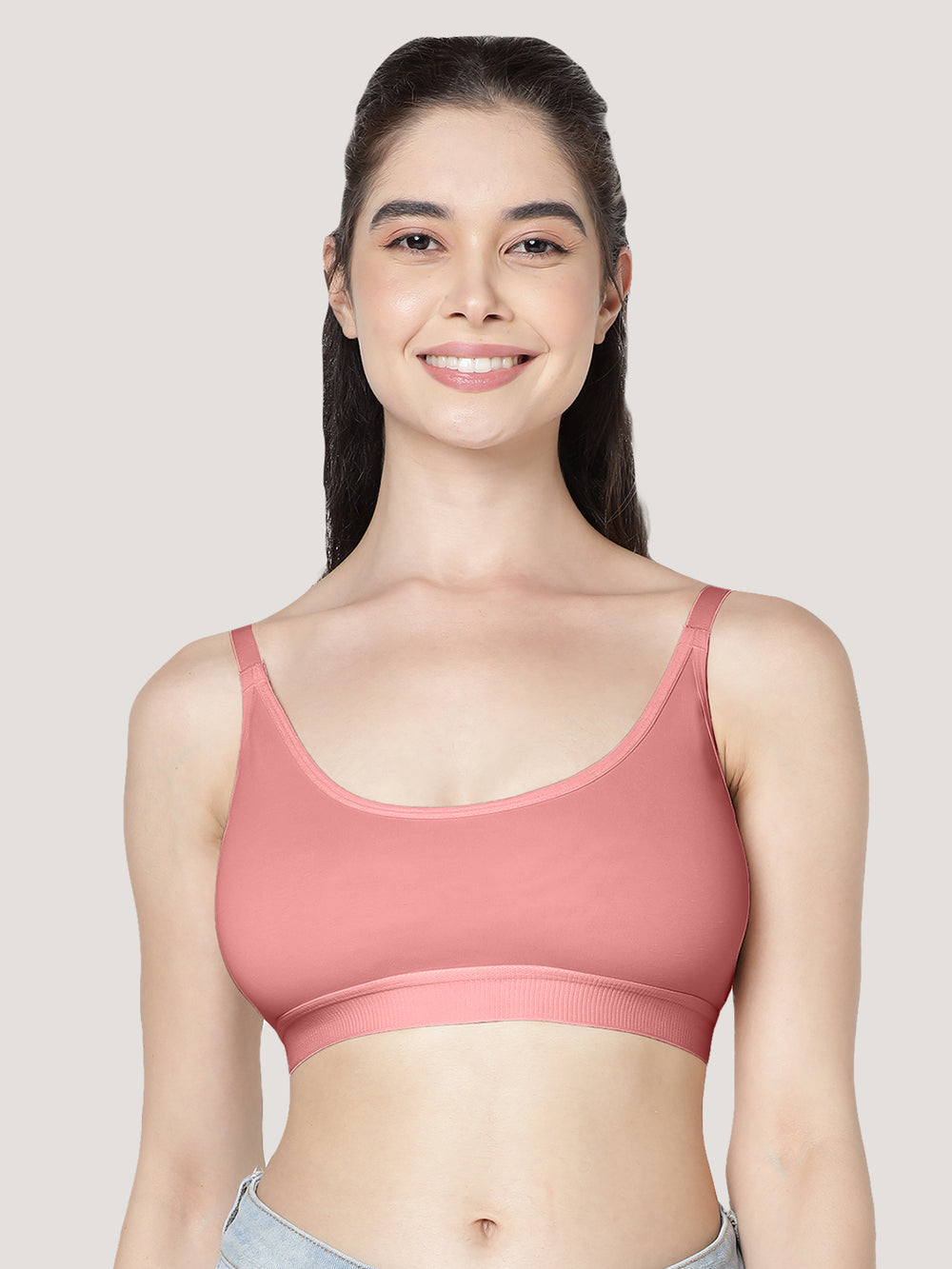 Cathy Double-Layered Slip-On Beginner Bra | Pack of 3-ONION ROSE WHITE