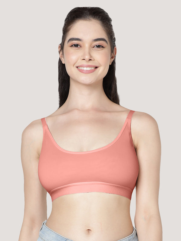 Cathy Double-Layered Slip-On Beginner Bra | Pack of 3-ONION ROSE WHITE