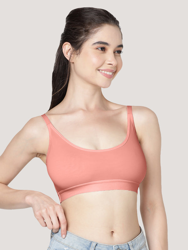 Cathy Double-Layered Slip-On Beginner Bra | Pack of 3-ONION ROSE WHITE