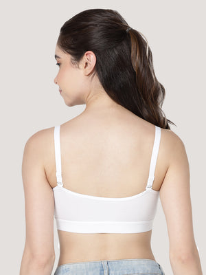 Cathy Double-Layered Slip-On Beginner Bra | Pack of 3-WHITE WHITE WHITE