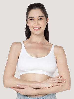 Cathy Double-Layered Slip-On Beginner Bra | Pack of 3-ONION ROSE WHITE