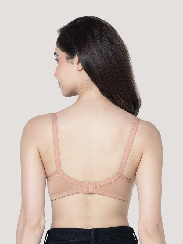 Cherry Full Coverage Lightly Padded Everyday Bra | Pack of 3-BLACK CAMEL CORAL