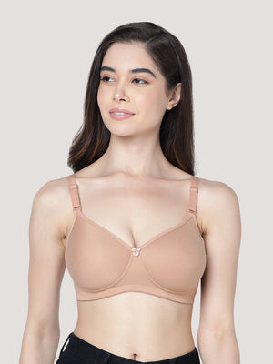 Cherry Full Coverage Lightly Padded Everyday Bra | Pack of 3-BLACK CAMEL CORAL