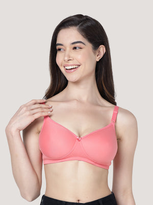 Cherry Full Coverage Lightly Padded Everyday Bra | Pack of 3-BLACK CAMEL CORAL