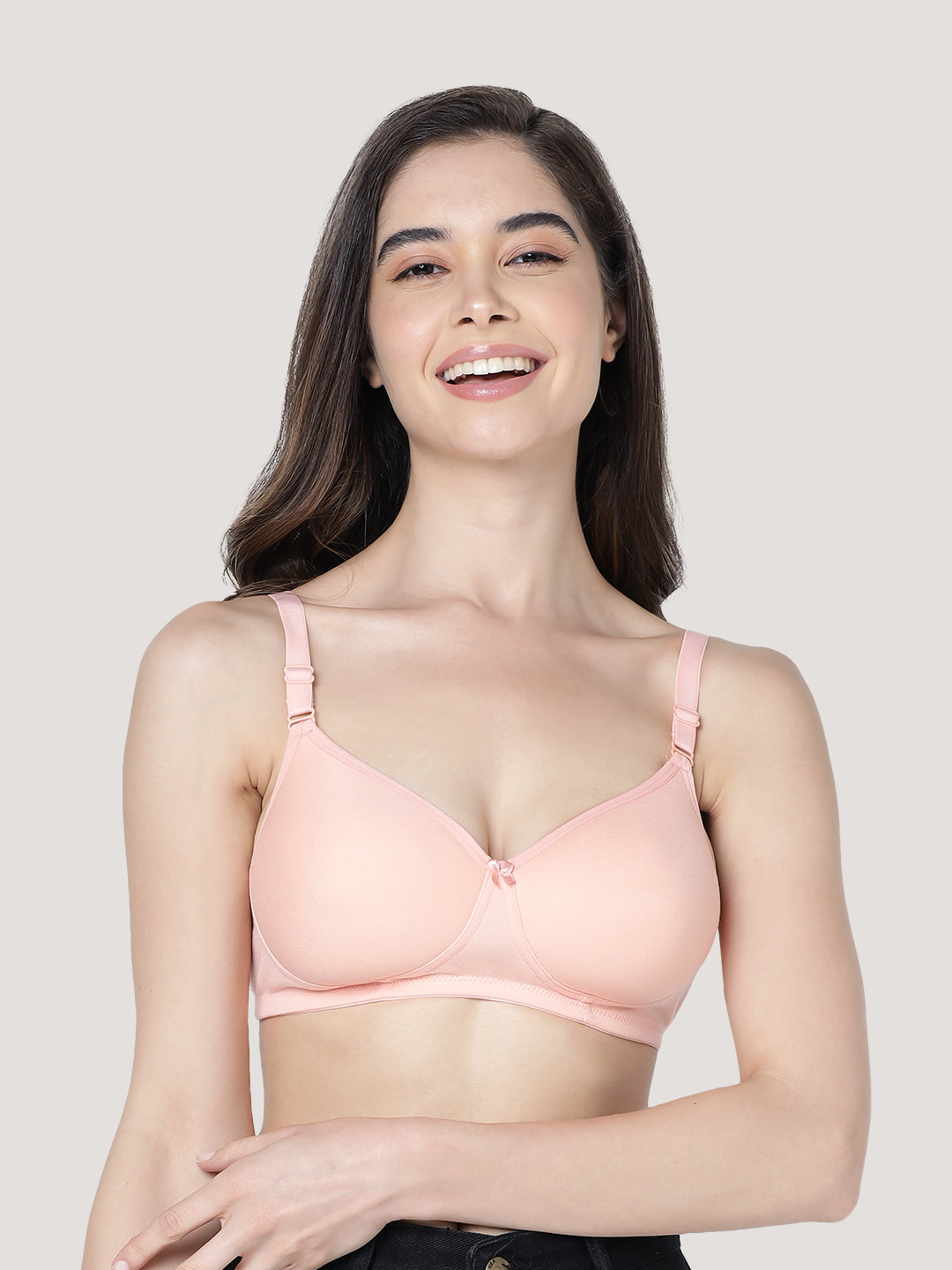 Cherry Full Coverage Lightly Padded Everyday Bra | Pack of 3-CORAL PEACH SKIN