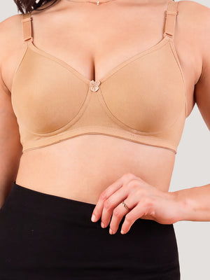 Cherry Full Coverage Lightly Padded Everyday Bra | Pack of 3-CAMEL CAMEL CAMEL