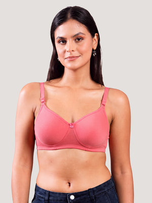 Cherry Full Coverage Lightly Padded Everyday Bra | Pack of 3-BLACK CAMEL CORAL
