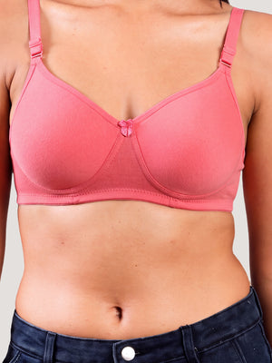 Cherry Full Coverage Lightly Padded Everyday Bra | Pack of 3-BLACK CAMEL CORAL