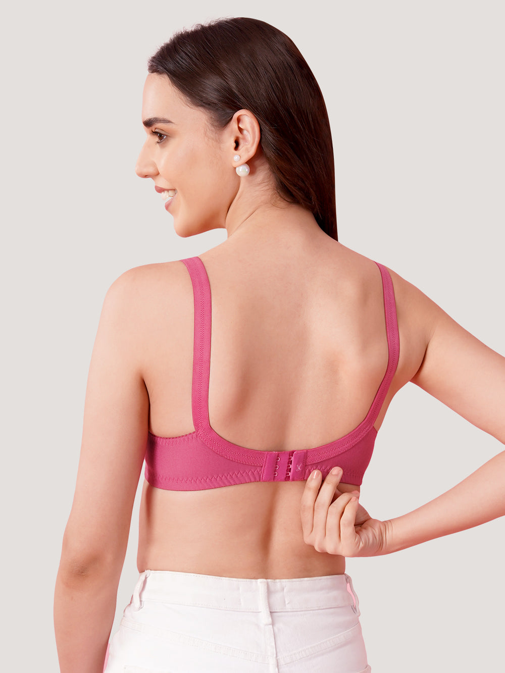 K LINGERIE Clare Women's Full Support Non Padded Delicate Lace Bra-D.BLUSH D.BLUSH