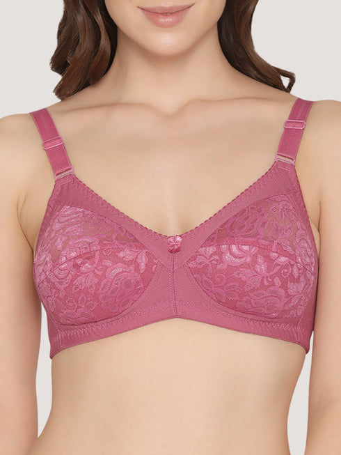 K LINGERIE Clare Women's Full Support Non Padded Delicate Lace Bra