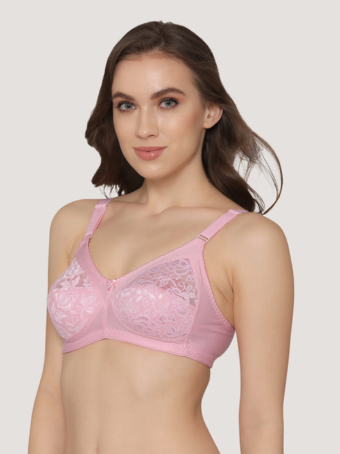 K LINGERIE Clare Women's Full Support Non Padded Delicate Lace Bra