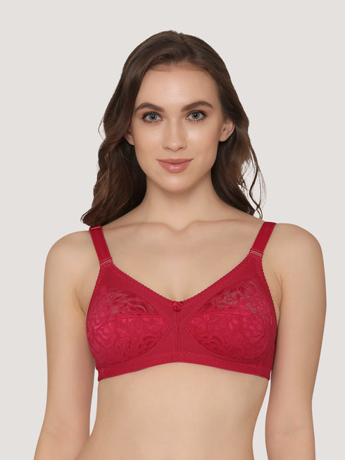 K LINGERIE Clare Women's Full Support Non Padded Delicate Lace Bra