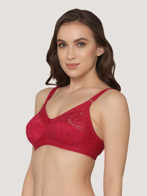 Clare Women's Full Support Delicate Lace Bra-RANI