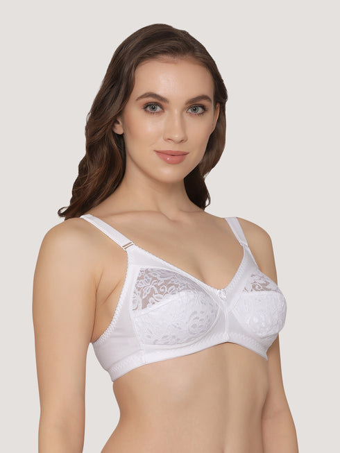 K LINGERIE Clare Women's Full Support Non Padded Delicate Lace Bra