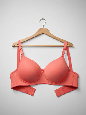 Sheley Women's Wirefree Soft Padded Cups Detachable Straps Bra Pack of 2-CORAL CORAL