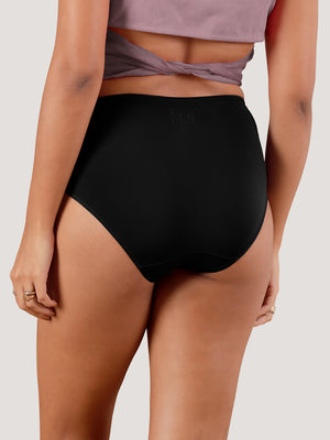 Cooper Women Super Stretchable Full Coverage High Waist Hipster Panties | Pack of 3-BLACK DARK VIOLET BROWN
