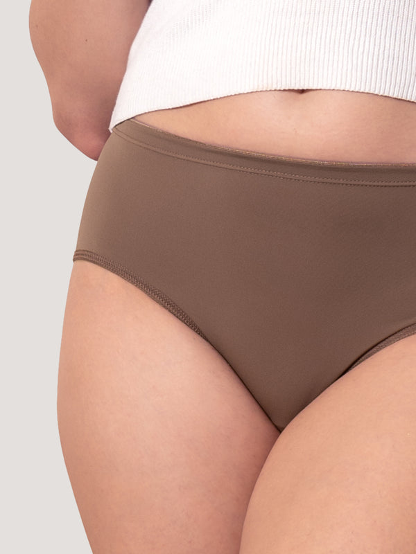Cooper Women Super Stretchable Full Coverage High Waist Hipster Panties | Pack of 3-BLACK DARK VIOLET BROWN