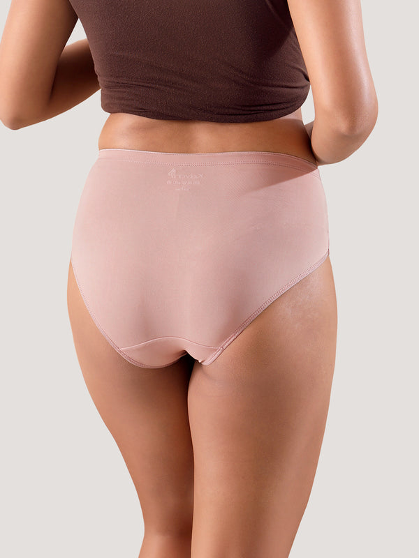 Cooper Women Super Stretchable Full Coverage High Waist Hipster Panties | Pack of 3-CREPE DUSTY ROSE BLACK