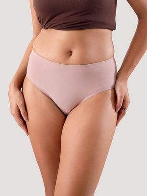Cooper Women Super Stretchable Full Coverage High Waist Hipster Panties | Pack of 3-L.GREEN DUSTY ROSE CREPE