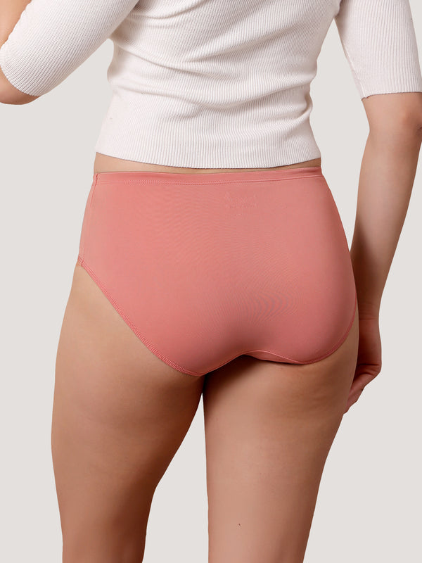 Cooper Women Super Stretchable Full Coverage High Waist Hipster Panties | Pack of 3-DUSTY ROSE DUSTY ROSE DUSTY ROSE