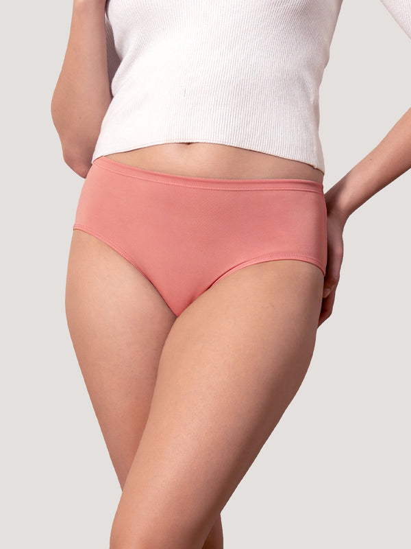 Cooper Women Super Stretchable Full Coverage High Waist Hipster Panties | Pack of 3-CREPE DUSTY ROSE BLACK