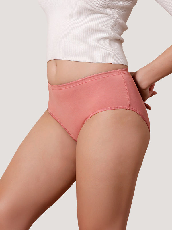 Cooper Women Super Stretchable Full Coverage High Waist Hipster Panties | Pack of 3-CREPE DUSTY ROSE BLACK