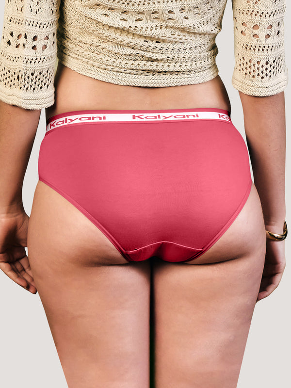 Jazzie Mid Waist Hipster Underwear | Pack of 3-CORAL CORAL CORAL