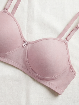 K LINGERIE Roxy Girl's Non Padded Multiway Straps Demi Cup Balconette Bra-CREPE WHITE