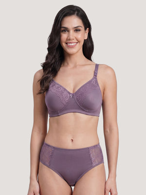 Kalyani Cristina Medium Coverage Wirefree Support Padded Daily Wear Lace Lingerie Set | Mountbatten Pink (Copy)