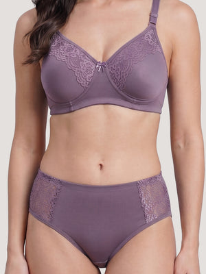 Kalyani Cristina Medium Coverage Wirefree Support Padded Daily Wear Lace Lingerie Set | Mountbatten Pink (Copy)