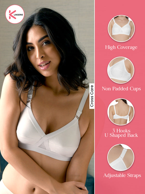 Cross Care Full Coverage Minimizer Bra-WHITE