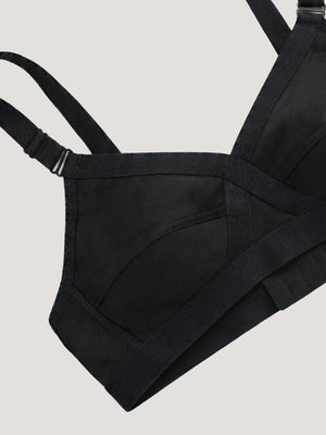 K LINGERIE Cross Care Women's Full Coverage Non Padded Wirefree Minimizer Bra-BLACK FAWN