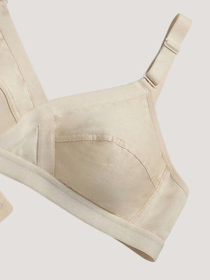 K LINGERIE Cross Care Women's Full Coverage Non Padded Wirefree Minimizer Bra-SKIN WHITE