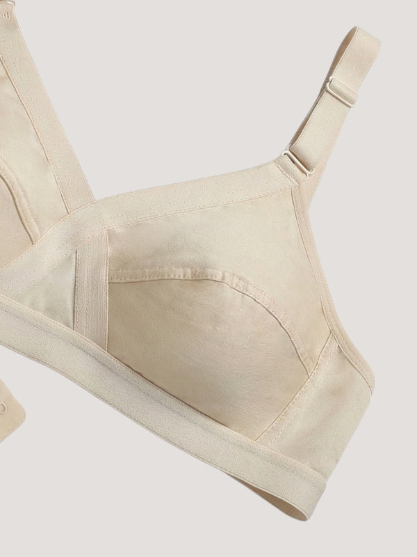 K LINGERIE Cross Care Women's Full Coverage Non Padded Wirefree Minimizer Bra-SKIN WHITE