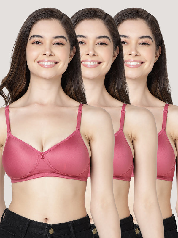 Maria Light Padded Fuller Cups Everyday Bra | Pack of 3-D.RUST D.RUST D.RUST