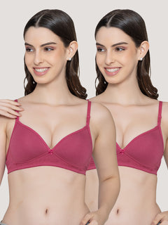 K LINGERIE Orchid Plunge Neck Soft Padded Detachable Straps Low Back Bra for Women & Girls-D.RUST D.RUST