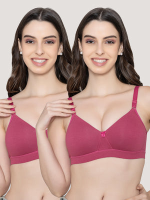 Tessa Full Support Seamless Designer Bra for Women Pack of 2-D.RUST D.RUST