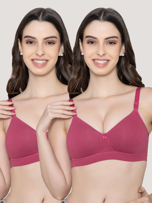 Tessa Full Support Seamless Designer Bra for Women Pack of 2-D.RUST D.RUST